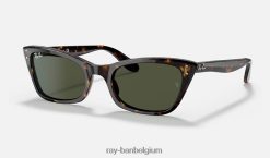 dame burbank glanzend havana/groen XX46DZ1158 Heren Ray-Ban zonnebril
