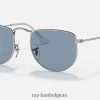 elon gepolijst zilver/blauw XX46DZ238 Heren Ray-Ban zonnebril