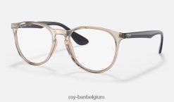 erika optiek gepolijst transparant bruin XX46DZ1639 Heren Ray-Ban bril