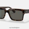 inverness gepolijst havana op transparant bruin/donkergrijs XX46DZ815 Heren Ray-Ban zonnebril