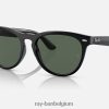 iris gepolijst zwart/donkergroen XX46DZ1089 Heren Ray-Ban zonnebril