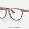 iris-optiek gepolijst beige op transparant donkerblauw XX46DZ1769 Heren Ray-Ban bril