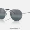 jack chromance gepolijst zilver/zilver/blauw XX46DZ587 Heren Ray-Ban zonnebril