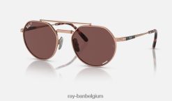 jack ii titaan gepolijst rose goud/donker violet XX46DZ1465 Heren Ray-Ban zonnebril
