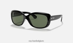 Jacky ohh gepolijst zwart/donkergroen XX46DZ1565 vrouwen Ray-Ban zonnebril
