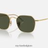 jim gepolijst goud/groen XX46DZ177 Heren Ray-Ban zonnebril