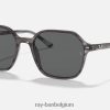 John gepolijst gestreept grijs/donkergrijs XX46DZ889 Heren Ray-Ban zonnebril
