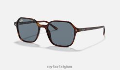 John gepolijst gestreept havana/blauw XX46DZ886 Heren Ray-Ban zonnebril