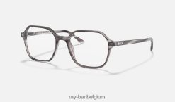 john optiek gepolijst gestreept grijs XX46DZ1813 Heren Ray-Ban bril