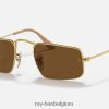 julie gepolijst goud/bruin XX46DZ1281 Heren Ray-Ban zonnebril