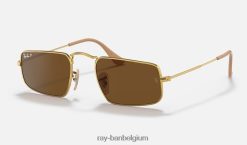 julie gepolijst goud/bruin XX46DZ1281 Heren Ray-Ban zonnebril