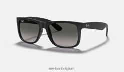 justin klassiek mat zwart/donkergrijs XX46DZ34 Heren Ray-Ban zonnebril