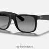 justin klassiek mat zwart/lichtgrijs XX46DZ33 Heren Ray-Ban zonnebril