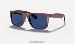justin kleurenmix glanzend bordeaux/donkerblauw XX46DZ88 Heren Ray-Ban zonnebril