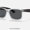 justin kleurenmix mat transparant/grijs XX46DZ90 Heren Ray-Ban zonnebril