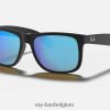justin kleurenmix mat zwart/blauw XX46DZ84 Heren Ray-Ban zonnebril