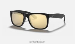 justin kleurenmix mat zwart/goud XX46DZ87 Heren Ray-Ban zonnebril