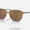 leonard gepolijst transparant bruin/lichtbruin XX46DZ217 Heren Ray-Ban zonnebril
