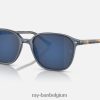 leonard gepolijst transparant donkerblauw/blauw XX46DZ215 Heren Ray-Ban zonnebril