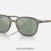 leonard gepolijst transparant groen/zilver XX46DZ216 Heren Ray-Ban zonnebril