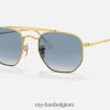 maarschalk gepolijst goud/lichtblauw XX46DZ243 Heren Ray-Ban zonnebril