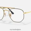 maarschalk optiek gepolijst zwart op goud XX46DZ2049 Heren Ray-Ban bril