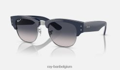 mega clubmeester gepolijst blauw op zilver/blauw XX46DZ22 Heren Ray-Ban zonnebril