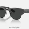 mega clubmeester gepolijst grijs op zwart/zwart XX46DZ20 Heren Ray-Ban zonnebril