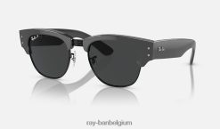 mega clubmeester gepolijst grijs op zwart/zwart XX46DZ20 Heren Ray-Ban zonnebril