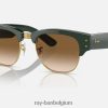 mega clubmeester gepolijst groen op goud/lichtbruin XX46DZ21 Heren Ray-Ban zonnebril