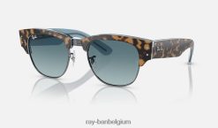 mega clubmeester gepolijst havana op blauw op gunmetal/blauw XX46DZ23 Heren Ray-Ban zonnebril