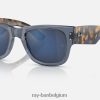 mega reiziger gepolijst transparant donkerblauw/blauw XX46DZ50 Heren Ray-Ban zonnebril