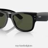 mega reiziger gepolijst zwart/groen XX46DZ48 Heren Ray-Ban zonnebril