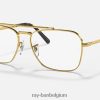 nieuwe caravanoptiek gepolijst goud XX46DZ1634 Heren Ray-Ban bril