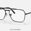 nieuwe caravanoptiek gepolijst zwart XX46DZ1635 Heren Ray-Ban bril