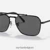 nieuwe stacaravan gepolijst zwart/grijs XX46DZ141 Heren Ray-Ban zonnebril