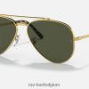 nieuwe vliegenier gepolijst goud/groen XX46DZ168 Heren Ray-Ban zonnebril