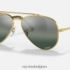 nieuwe vliegenier gepolijst goud/zilver/blauw XX46DZ166 Heren Ray-Ban zonnebril