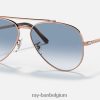 nieuwe vliegenier gepolijst rose goud/blauw XX46DZ169 Heren Ray-Ban zonnebril