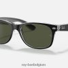 nieuwe wayfarer kleurenmix mat zwart op transparant/groen XX46DZ353 Heren Ray-Ban zonnebril