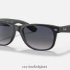 nieuwe wayfarer mat mat zwart/blauw/grijs XX46DZ966 Heren Ray-Ban zonnebril