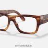 nomadische optiek gepolijst gestreept havana XX46DZ2440 Heren Ray-Ban bril