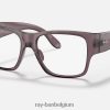 nomadische optiek gepolijst transparant donkerbruin XX46DZ2742 kinderen Ray-Ban bril