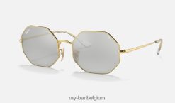 octagon 1972 spiegel evolueren gepolijst goud/grijs/blauw meekleurend XX46DZ1093 Heren Ray-Ban zonnebril
