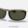 olympiër ik gepolijst zwart/groen XX46DZ1097 Heren Ray-Ban zonnebril