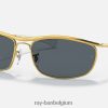 olympisch en deluxe gepolijst goud/blauw XX46DZ793 Heren Ray-Ban zonnebril