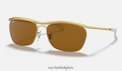 olympische ii deluxe gepolijst goud/bruin XX46DZ1104 Heren Ray-Ban zonnebril