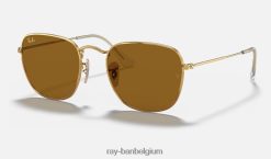 openhartig gepolijst goud/bruin XX46DZ472 Heren Ray-Ban zonnebril