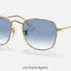 openhartig gepolijst goud/lichtblauw XX46DZ474 Heren Ray-Ban zonnebril
