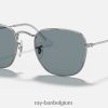openhartig gepolijst zilver/lichtblauw XX46DZ375 Heren Ray-Ban zonnebril